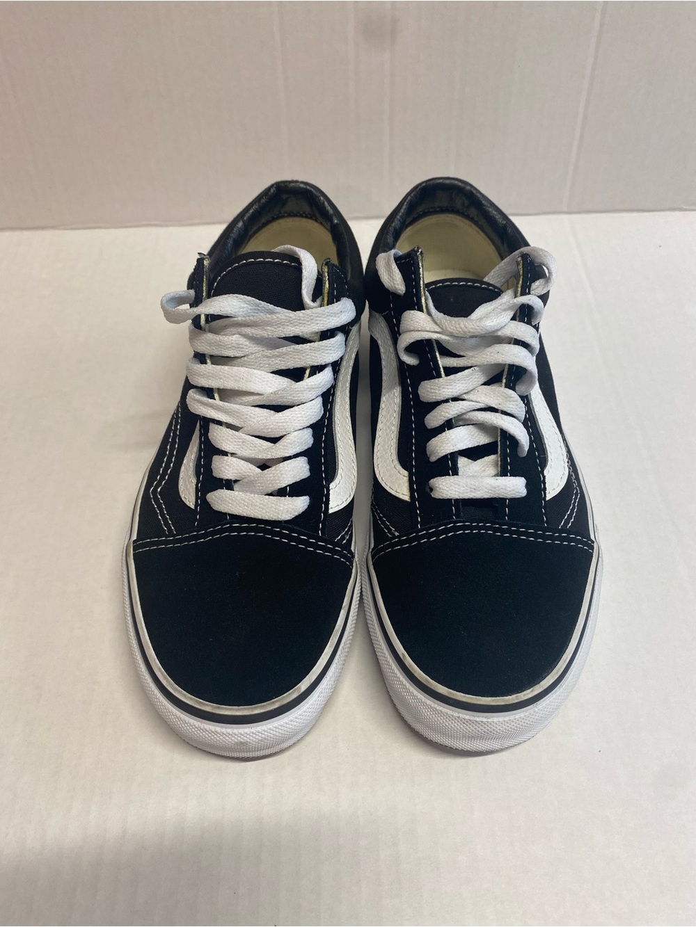 Vans Black and White Low-Top Skate Shoes
